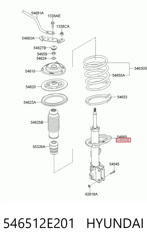 546512E201 Hyundai/Kia Amortecedor dianteiro esquerdo