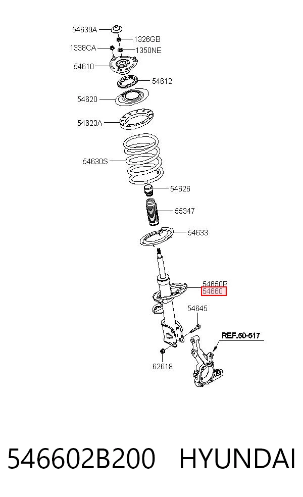 546602B200 Hyundai/Kia Amortecedor dianteiro direito