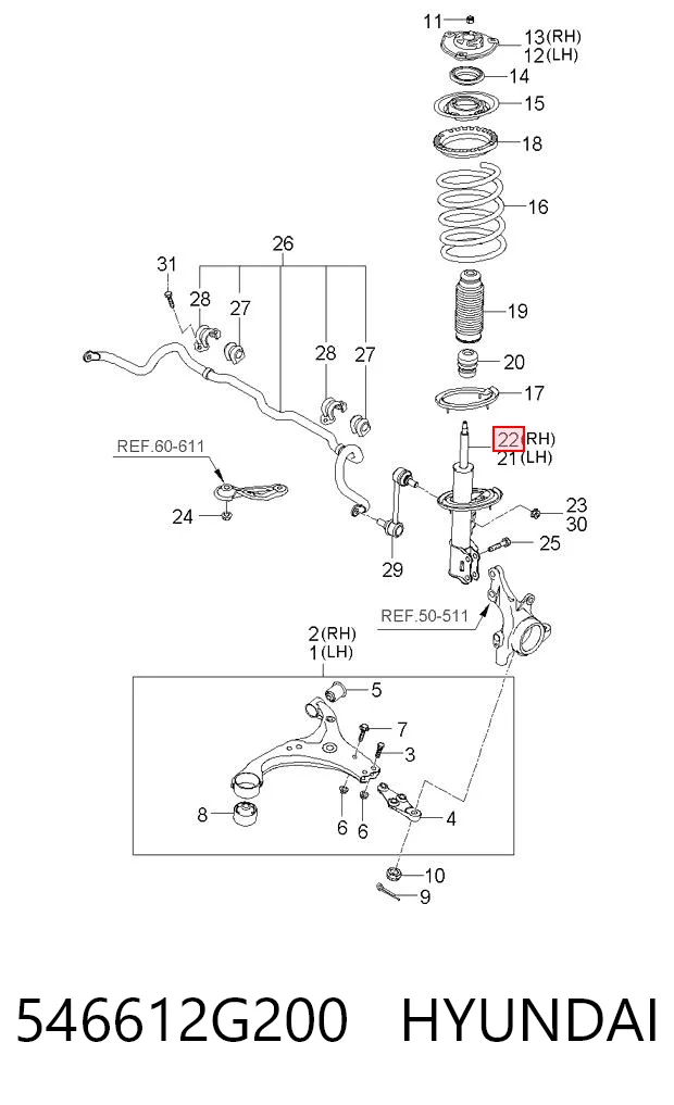 546612G200 Hyundai/Kia