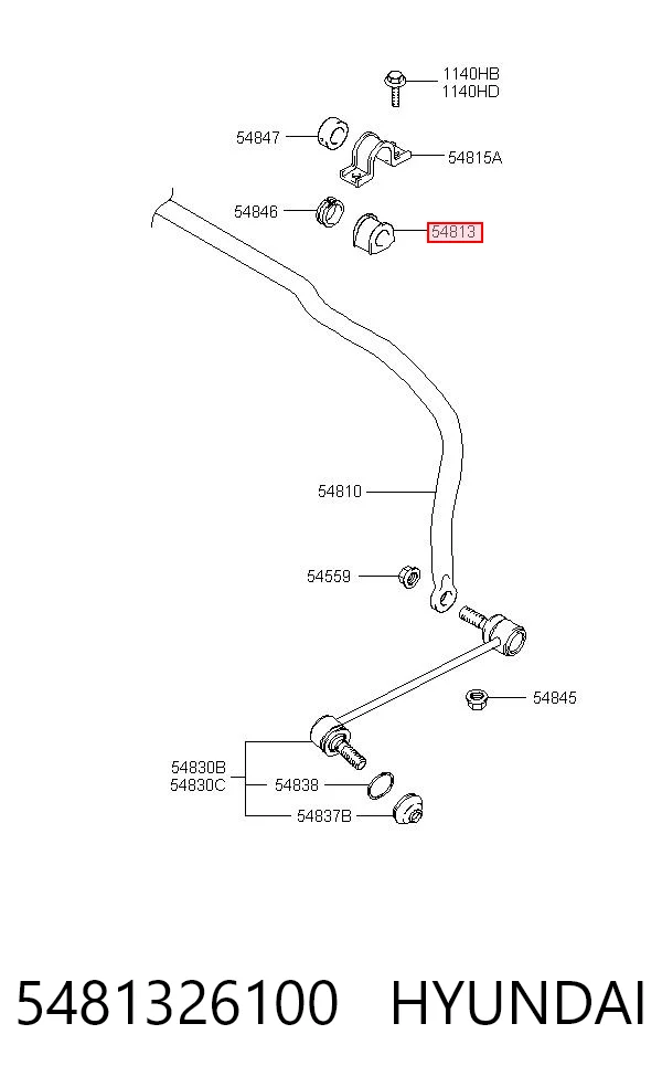 5481326100 Hyundai/Kia Bucha de estabilizador dianteiro