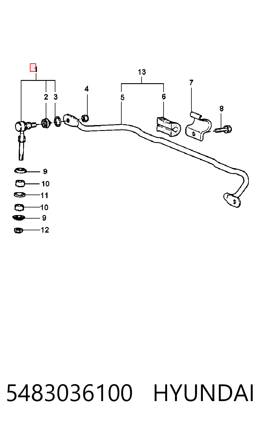 Montante de estabilizador dianteiro para Hyundai Sonata Y-2