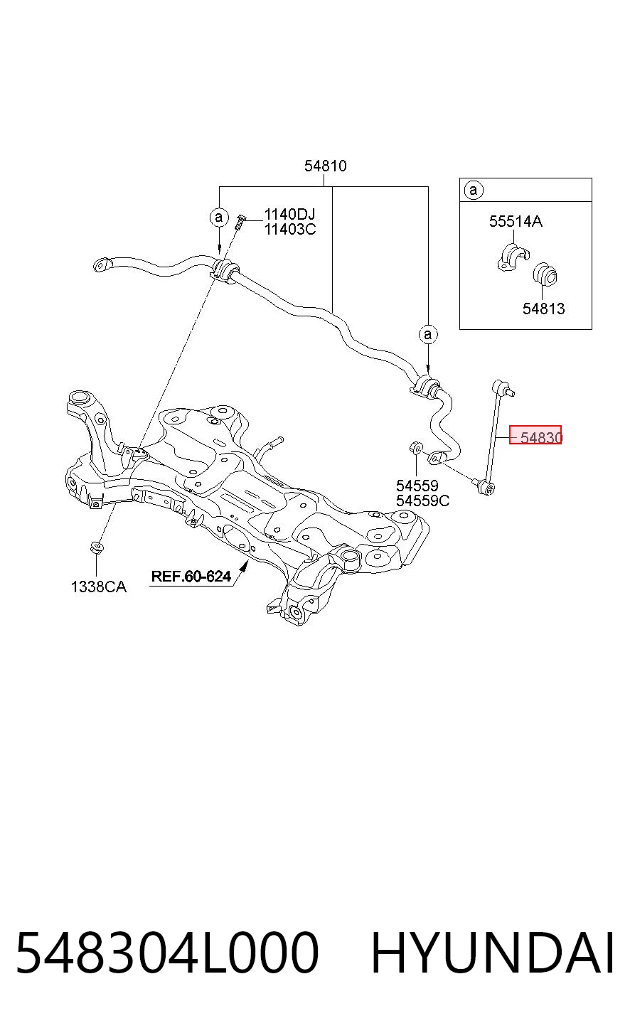 548304L000 Hyundai/Kia Montante de estabilizador dianteiro