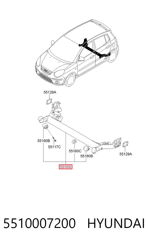 Viga de suspensão traseira (plataforma veicular) para KIA Picanto BA