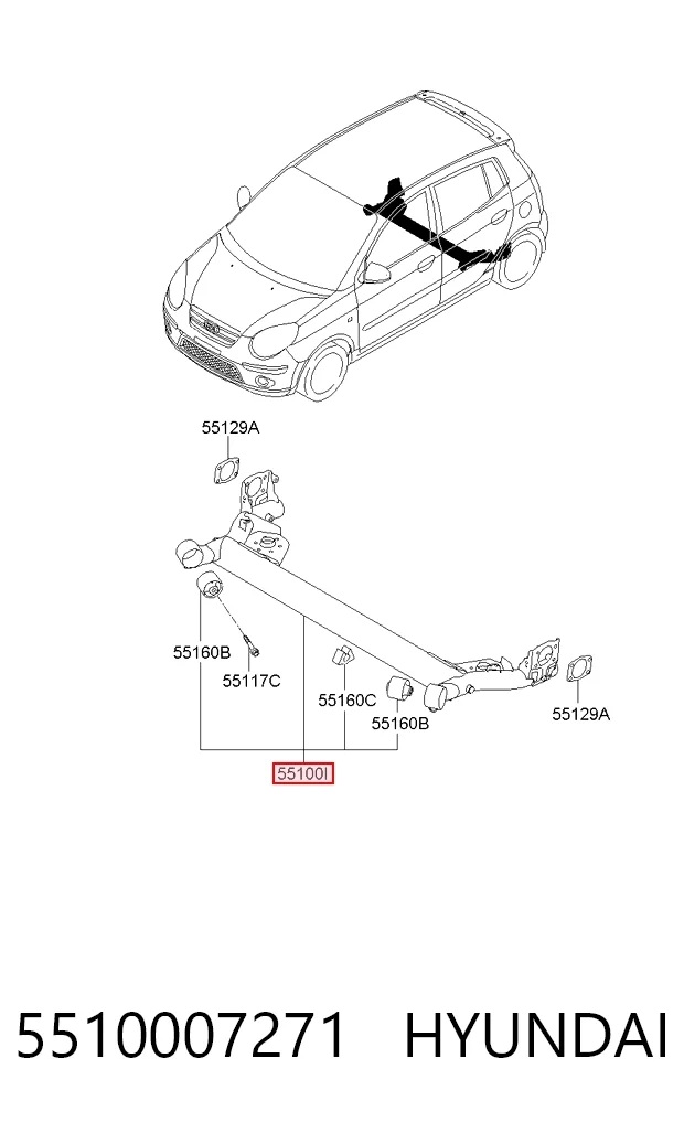 Viga de suspensão traseira (plataforma veicular) KIA Picanto I BA