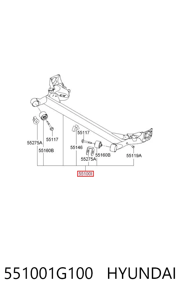 Viga de suspensão traseira (plataforma veicular) para KIA Rio II JB