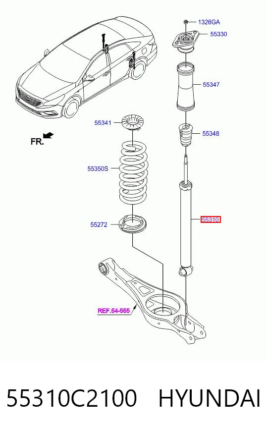 55310C2100 Hyundai/Kia Amortecedor traseiro