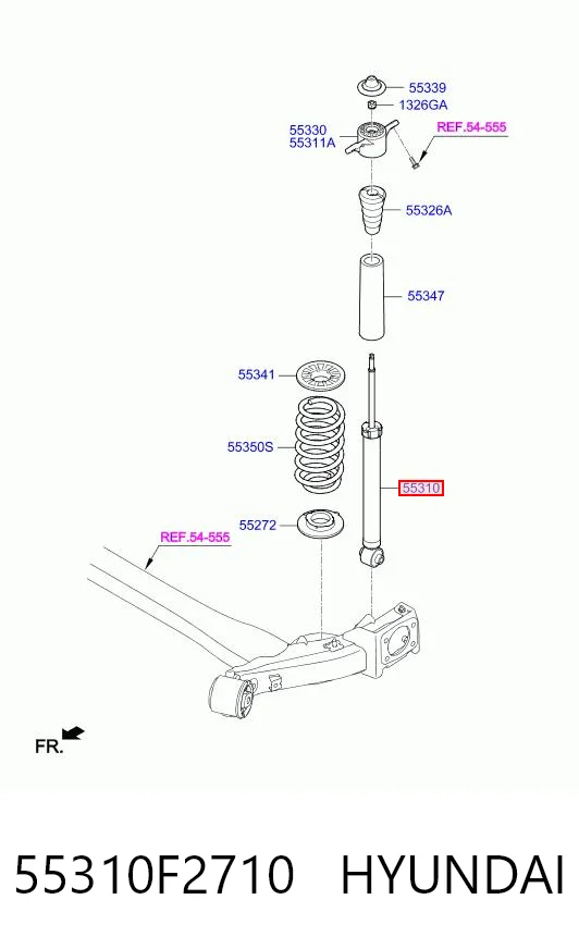 55310F2710 Hyundai/Kia Amortecedor traseiro