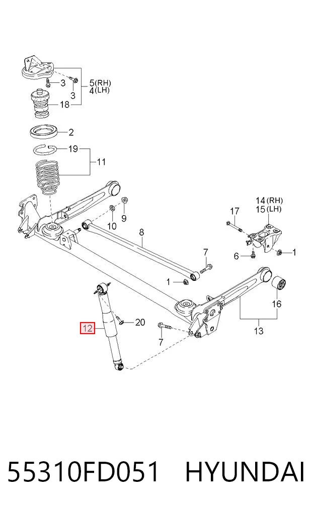 Amortecedor traseiro para KIA Rio DC