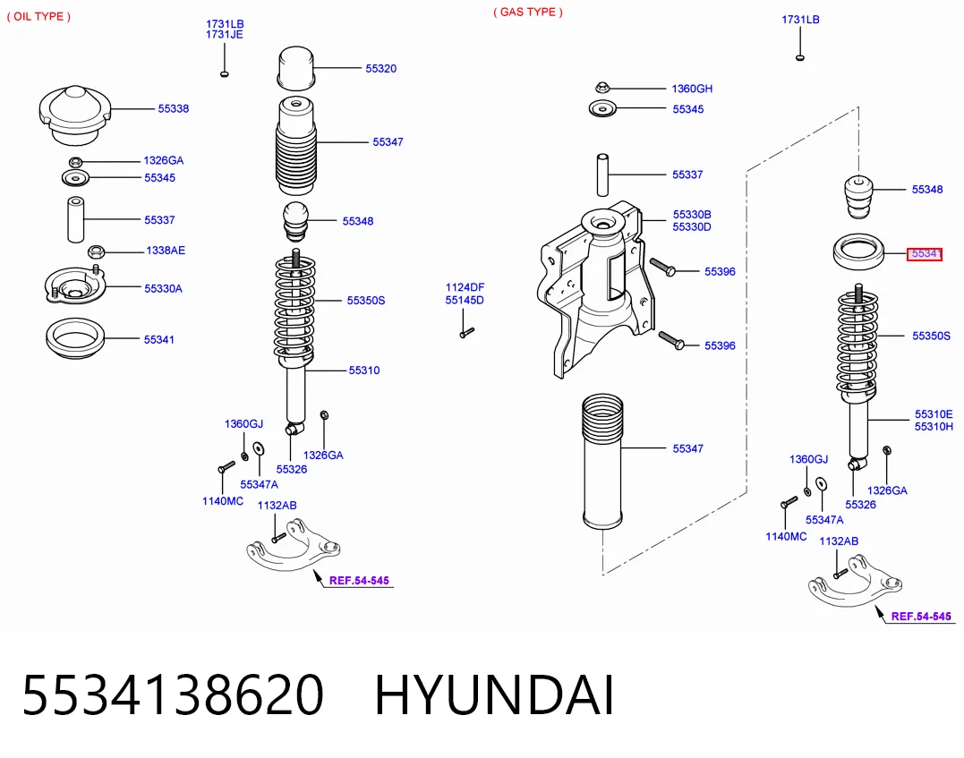 5534138620 Hyundai/Kia Disco superior metálico de mola traseira