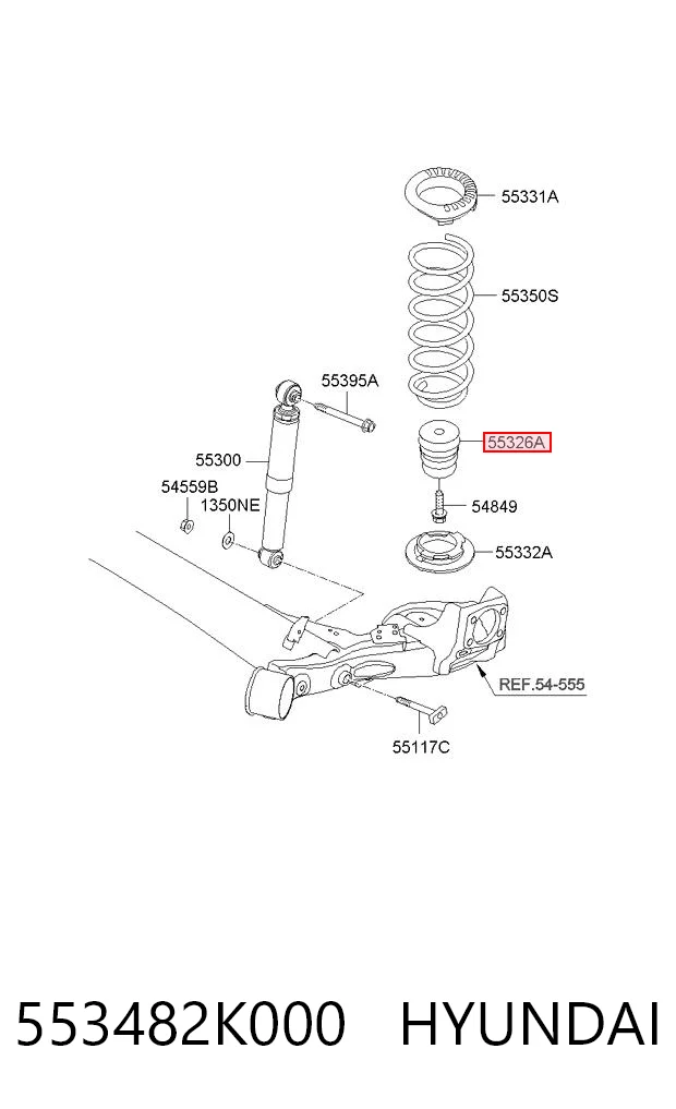 553482K000 Hyundai/Kia Pára-choque (grade de proteção) de amortecedor traseiro