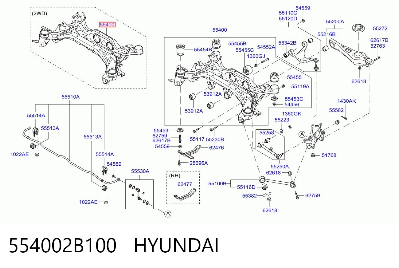 Viga de suspensão traseira (plataforma veicular) Hyundai Santa Fe II CM ao melhor preço