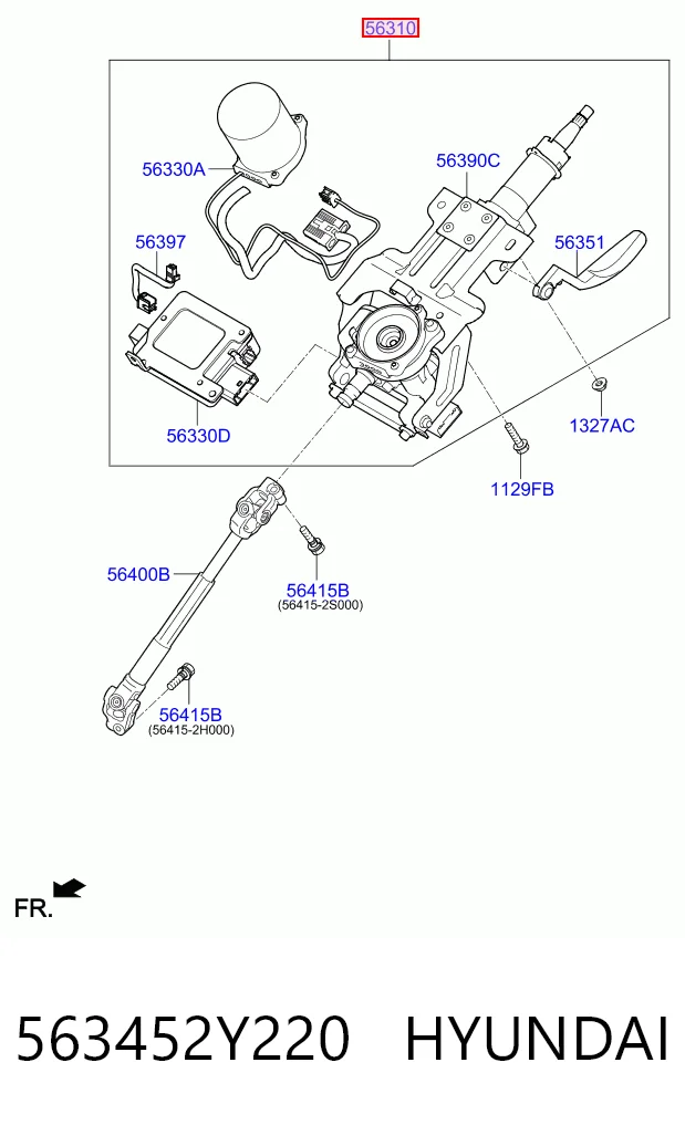 Coluna da direção para Hyundai Ix35  LM