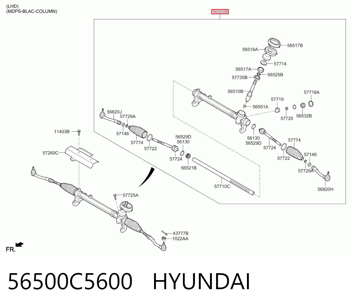 SR700415 GSP Cremalheira da direção