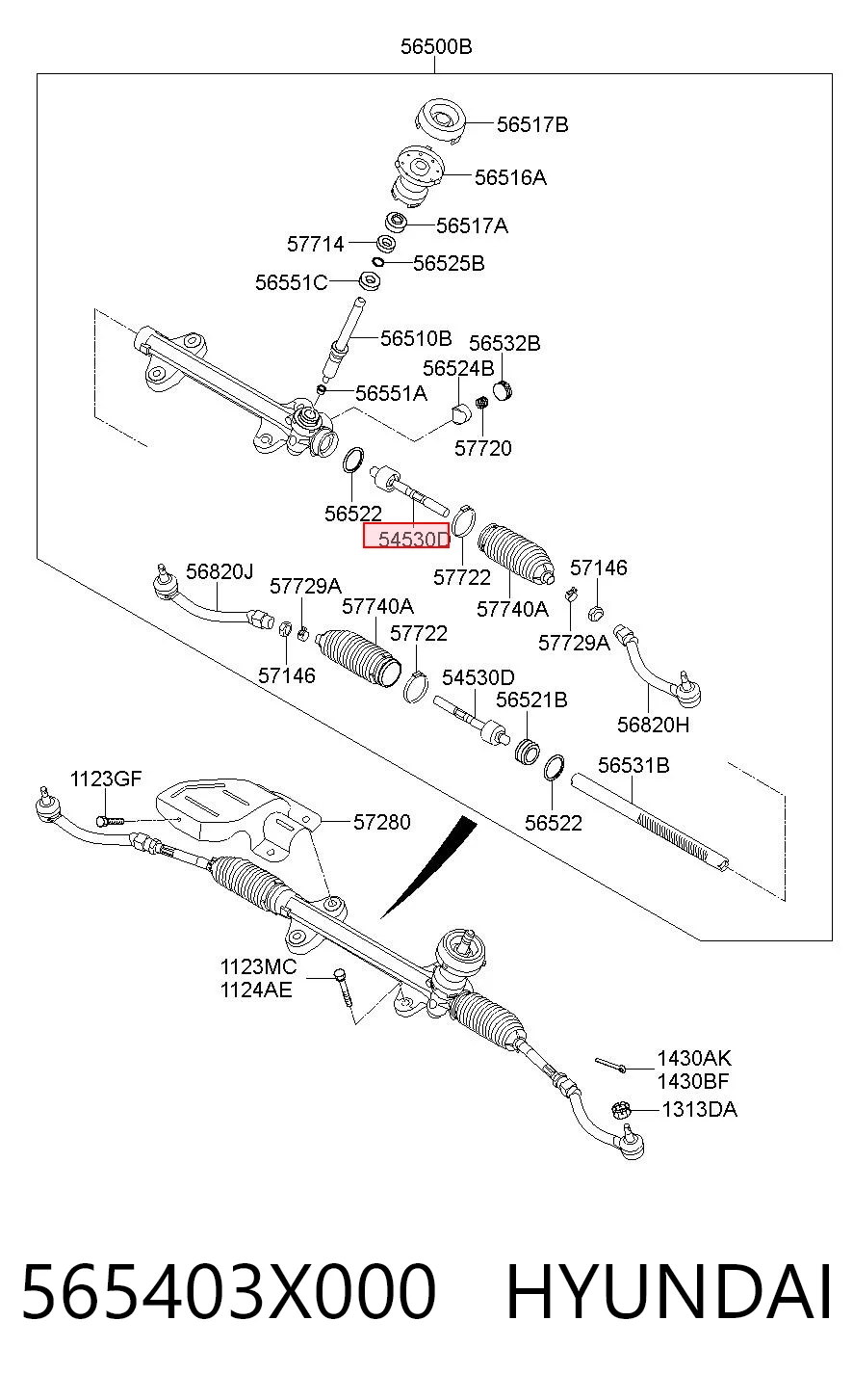 565403X000 Hyundai/Kia Tração de direção