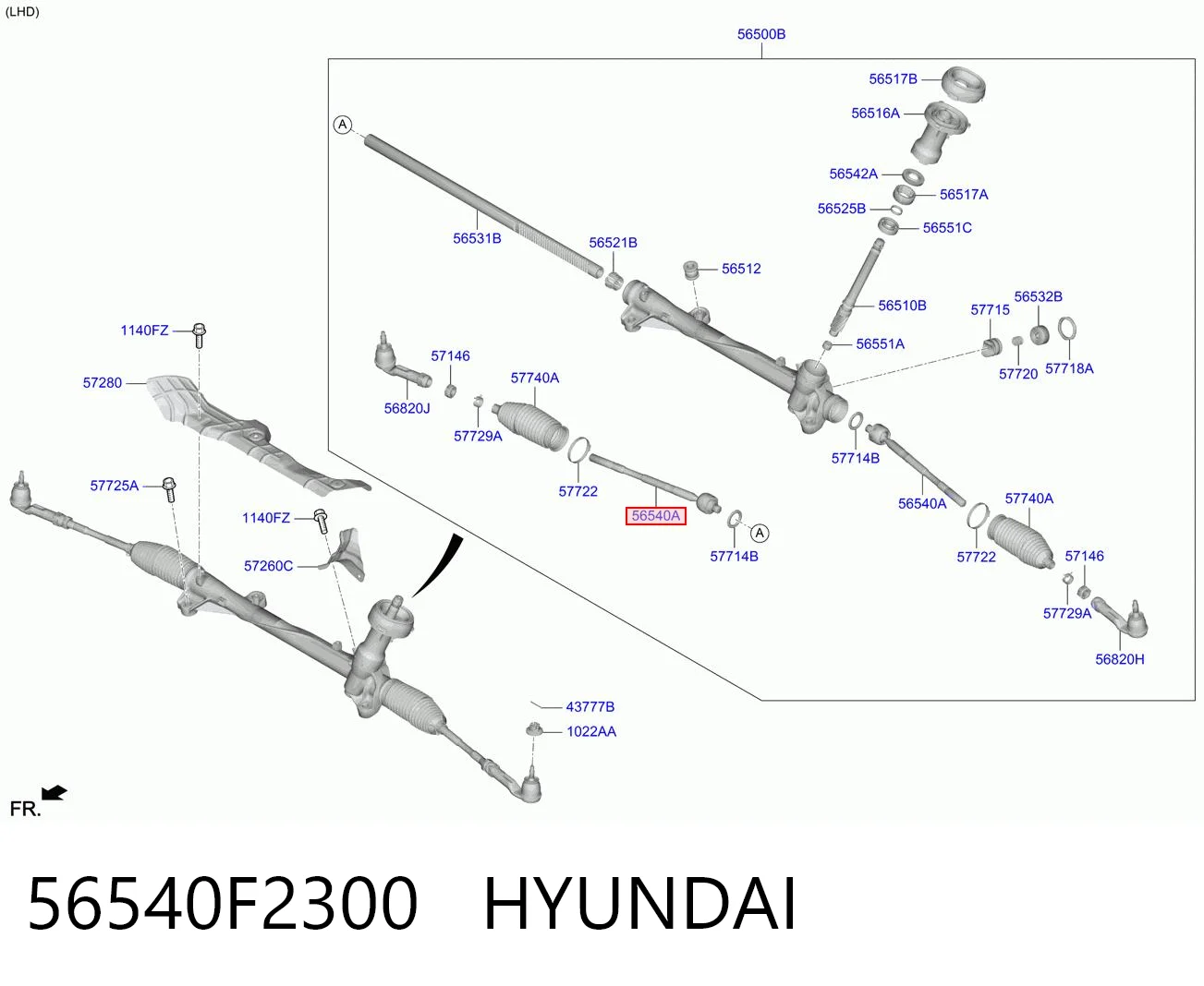 56540F2300 Hyundai/Kia Tração de direção