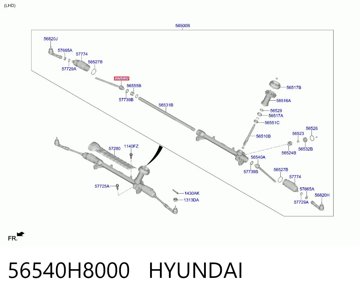 56540H8000 Hyundai/Kia Tração de direção
