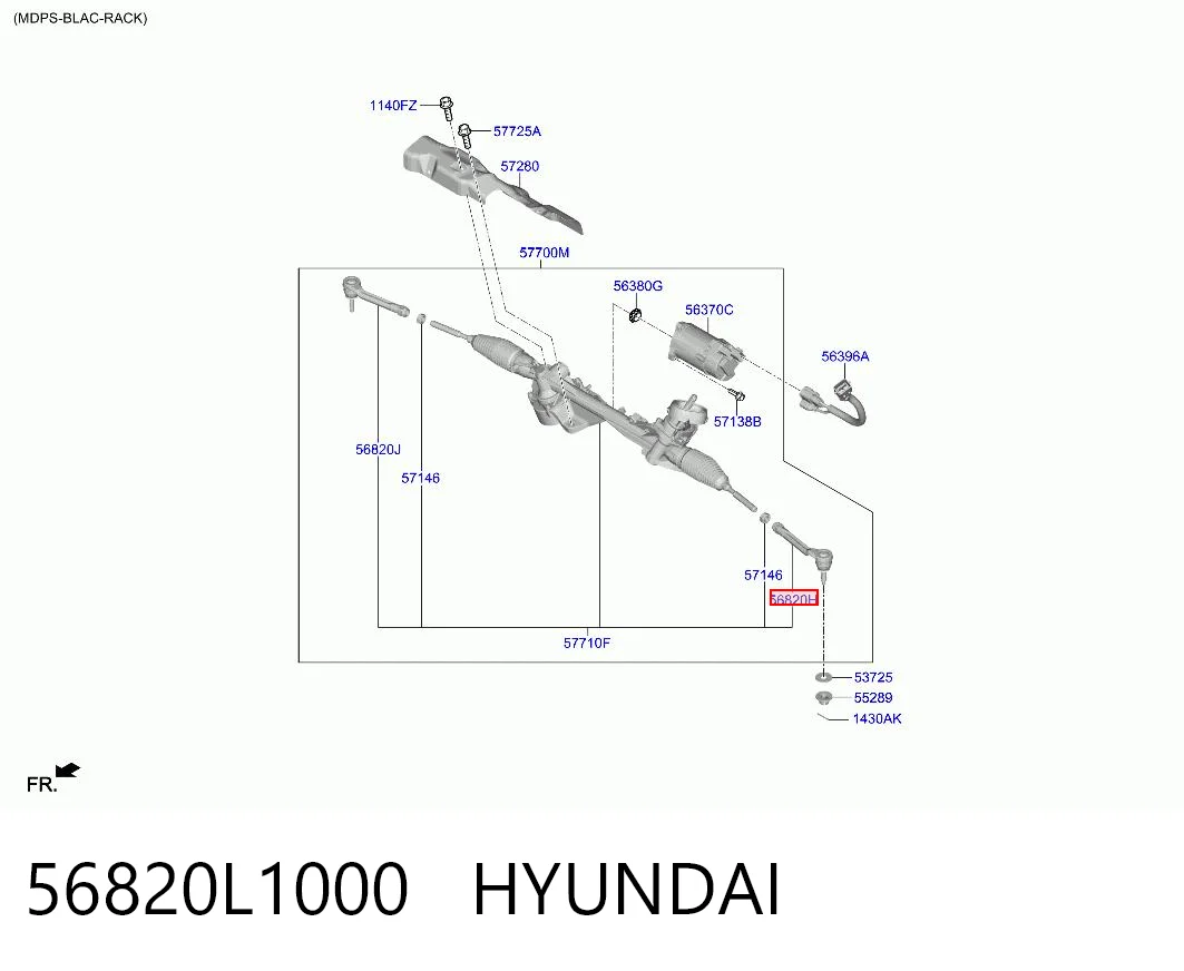 Ponta externa da barra de direção para Hyundai Sonata VIII DN8