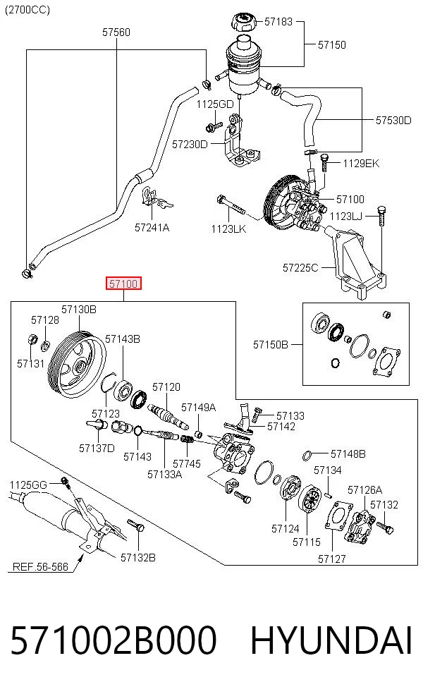 571002B000 Hyundai/Kia Bomba da Direção hidrâulica assistida
