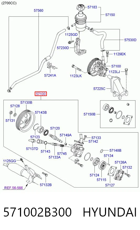 571002B300 Hyundai/Kia Bomba da Direção hidrâulica assistida