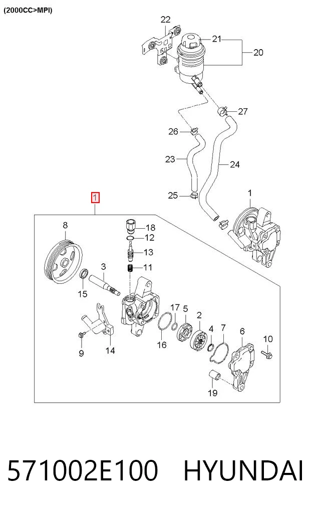 571002E100 Hyundai/Kia Bomba da Direção hidrâulica assistida