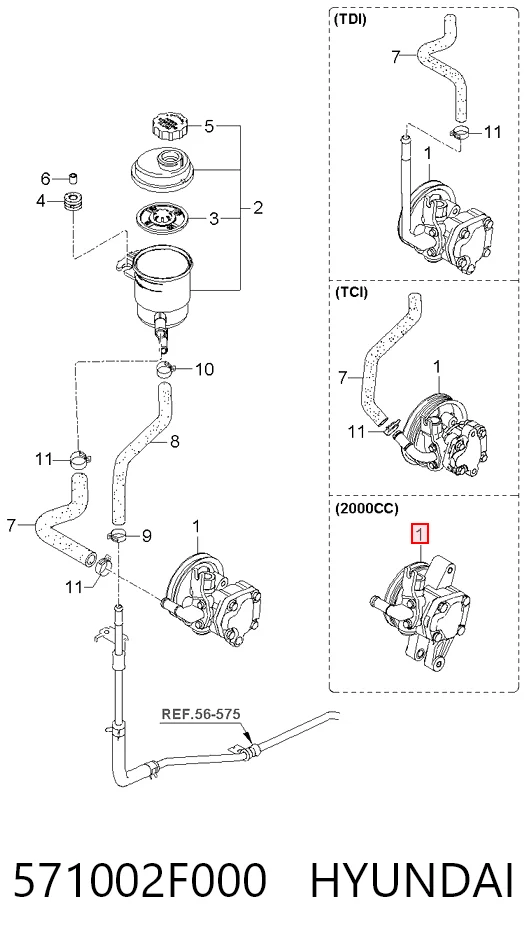 571002F000 Hyundai/Kia Bomba da Direção hidrâulica assistida
