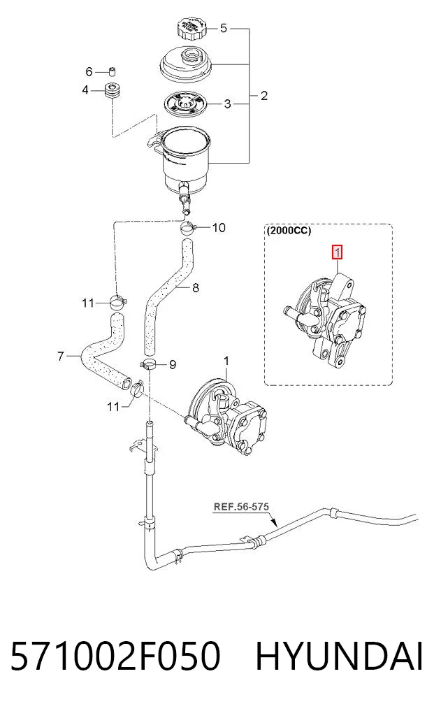 571002F050 Hyundai/Kia Bomba da Direção hidrâulica assistida