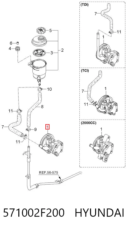 571002F200 Hyundai/Kia Bomba da Direção hidrâulica assistida
