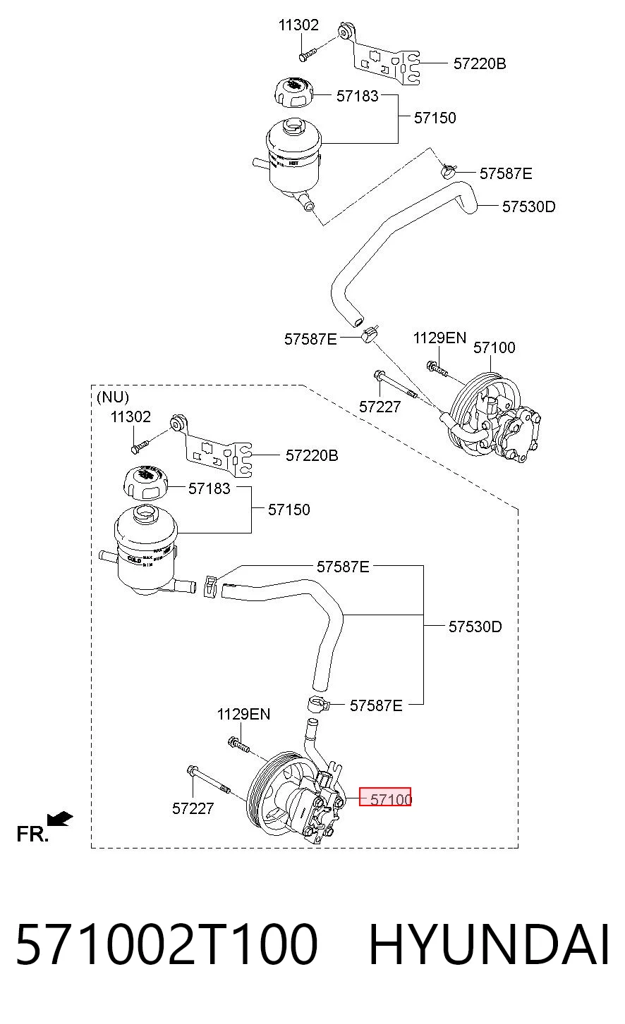 571002T100 Hyundai/Kia Bomba da Direção hidrâulica assistida