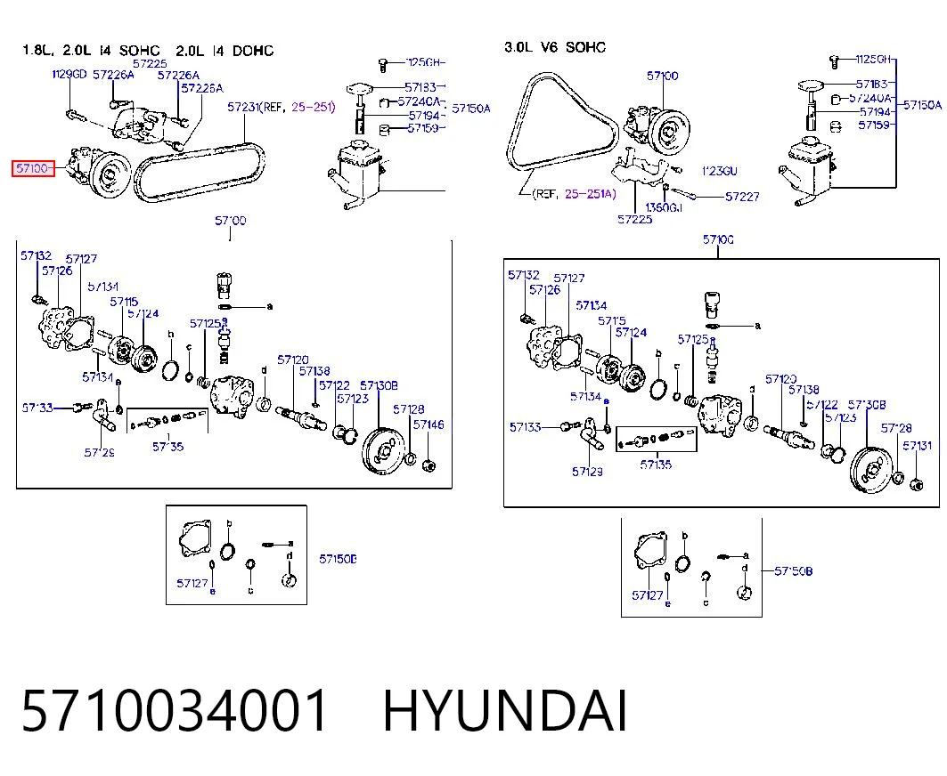Bomba da Direção hidrâulica assistida para Hyundai Sonata III 