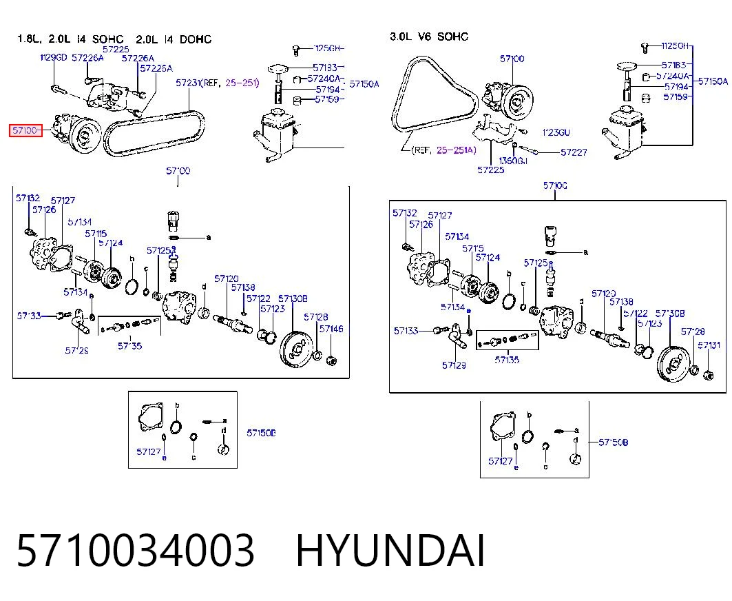 Bomba da Direção hidrâulica assistida Hyundai Sonata III 