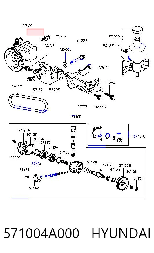 571004A000 Hyundai/Kia Bomba da Direção hidrâulica assistida