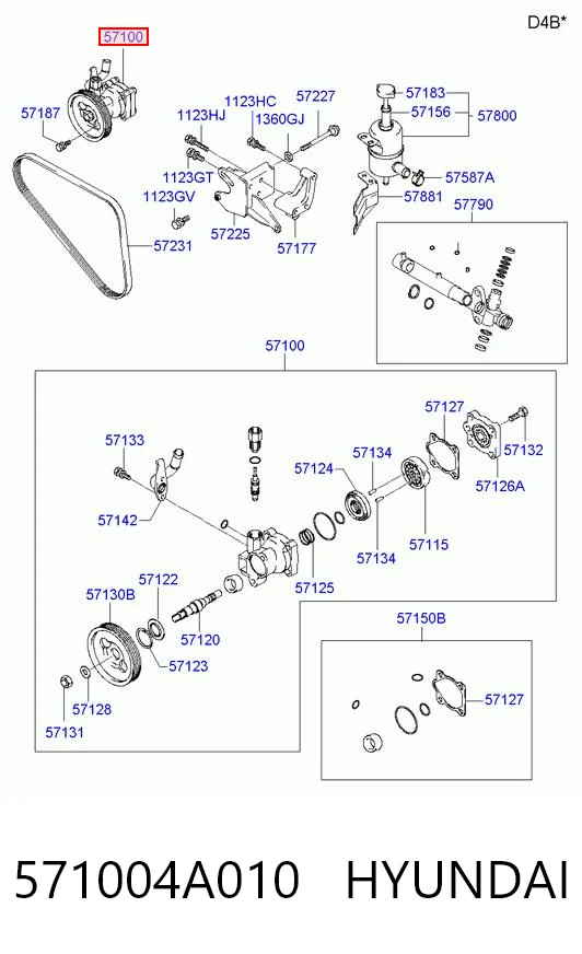 571004A010 Hyundai/Kia Bomba da Direção hidrâulica assistida