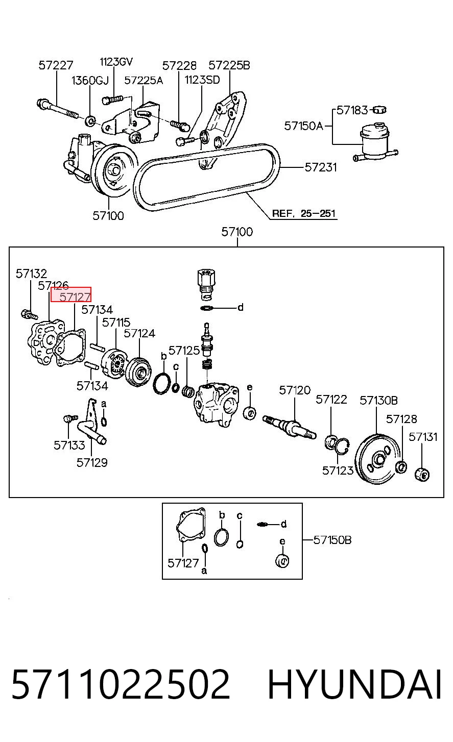 5711022502 Hyundai/Kia Bomba da Direção hidrâulica assistida