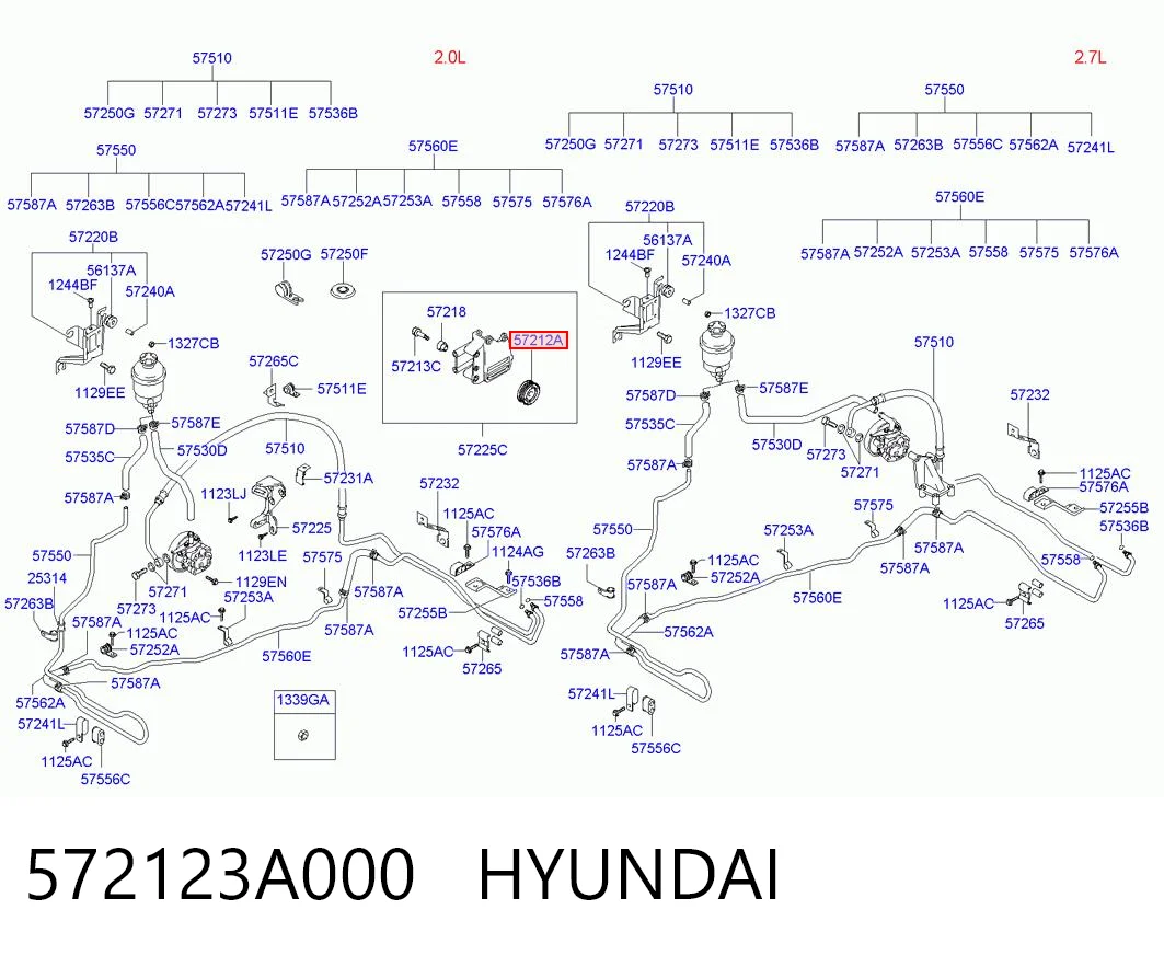 572123A000 Hyundai/Kia Rolo de reguladora de tensão da correia de transmissão