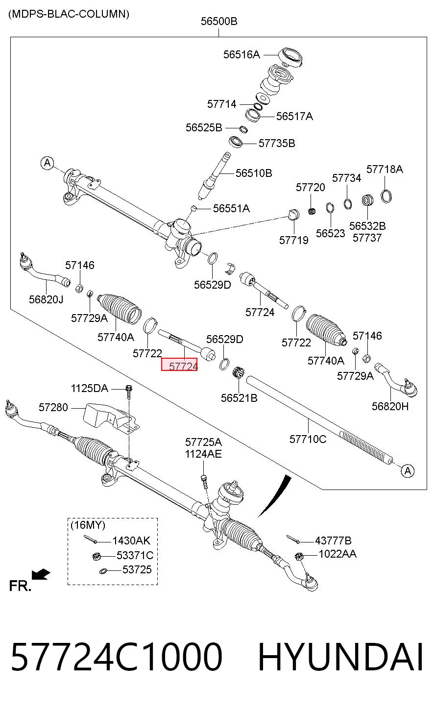57724C1000 Hyundai/Kia Tração de direção
