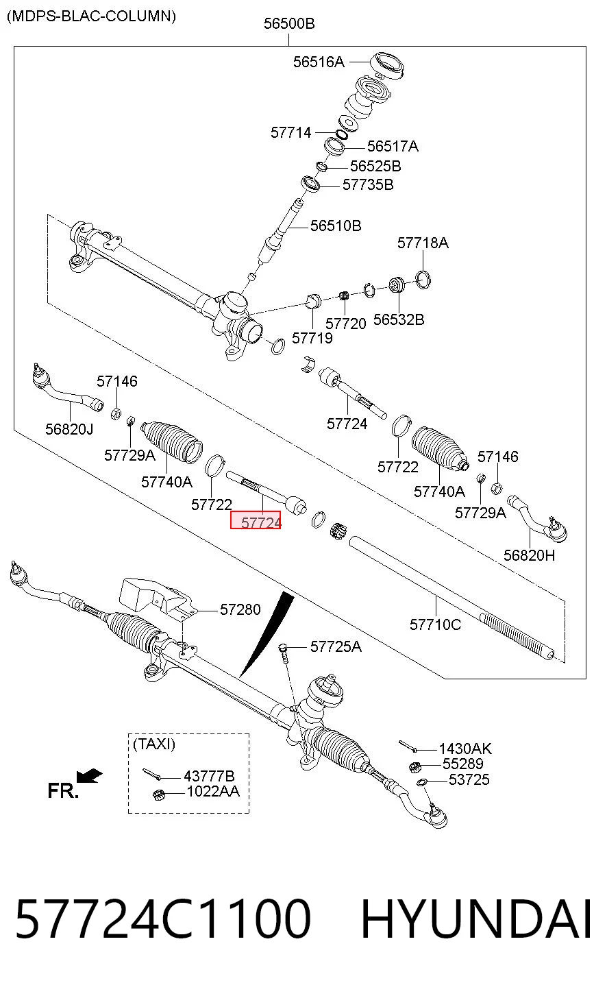 57724C1100 Hyundai/Kia Tração de direção