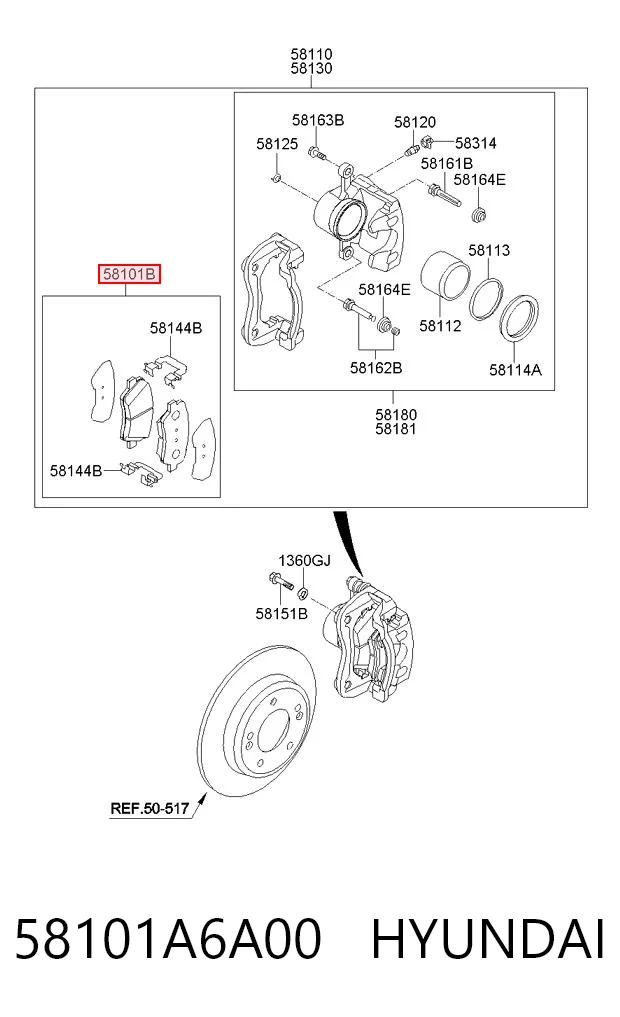 58101A6A00 Hyundai/Kia