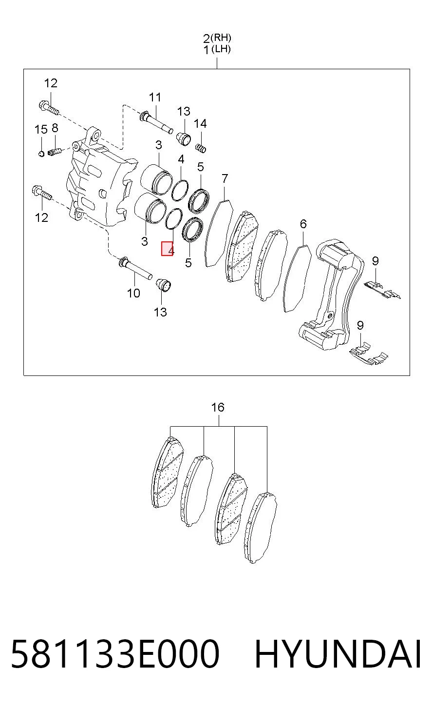  Kit de reparação de suporte do freio dianteiro Hyundai H100 plataforma a bordo (2004 - 2026) 