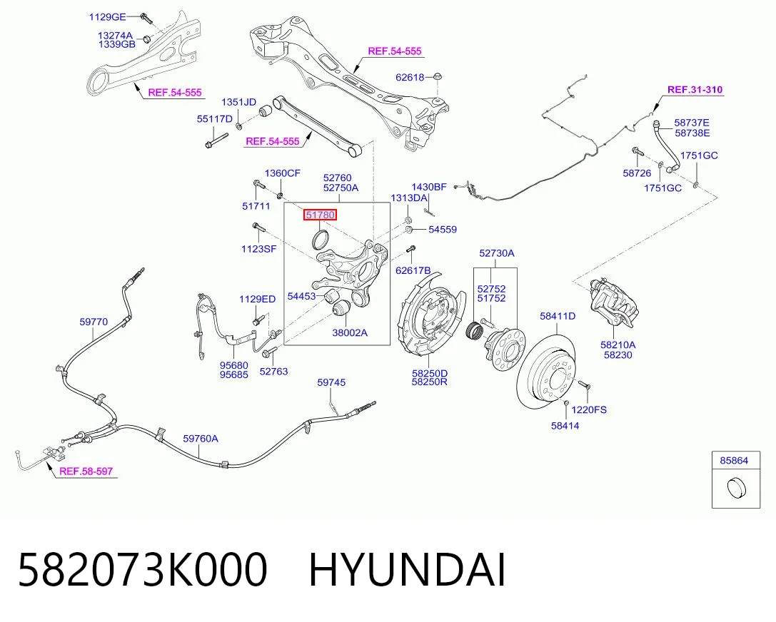 582073K000 Hyundai/Kia Anel de ABS
