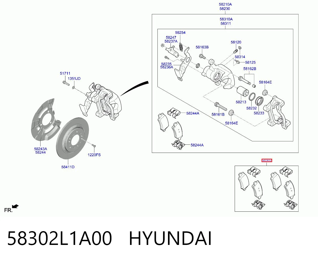 Sapatas do freio traseiras de disco Hyundai Sonata preço, a partir de 20,64 USD