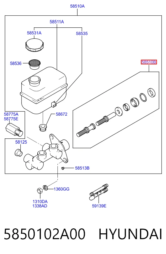 Kit de reparação de cilindro mestre do freio Hyundai Atos  MX ao melhor preço