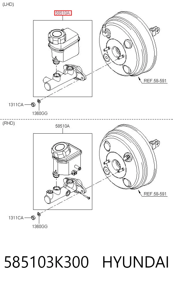 Cilindro mestre do freio para Hyundai Sonata V NF