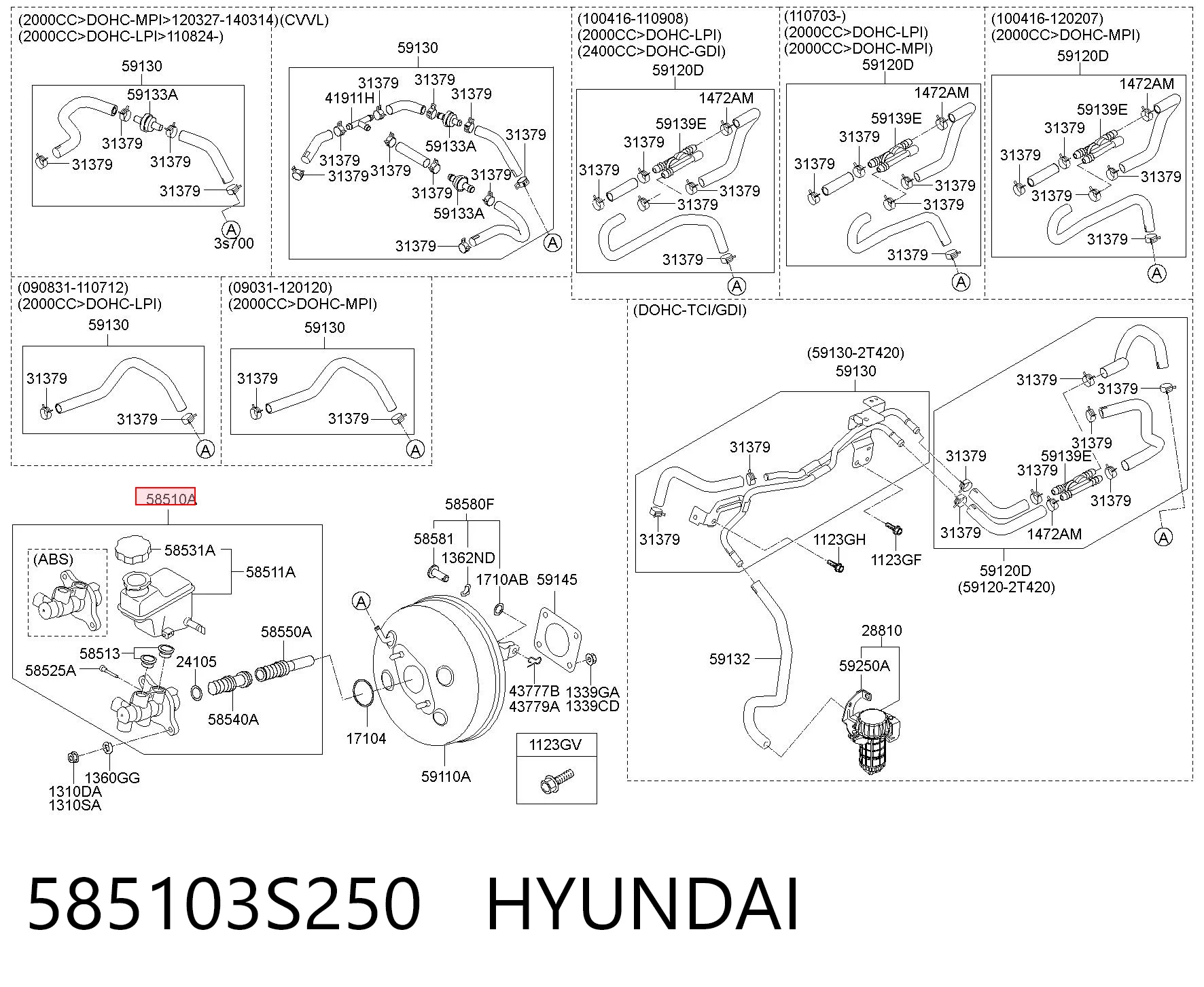 Cilindro mestre do freio Hyundai Sonata VI YF ao melhor preço
