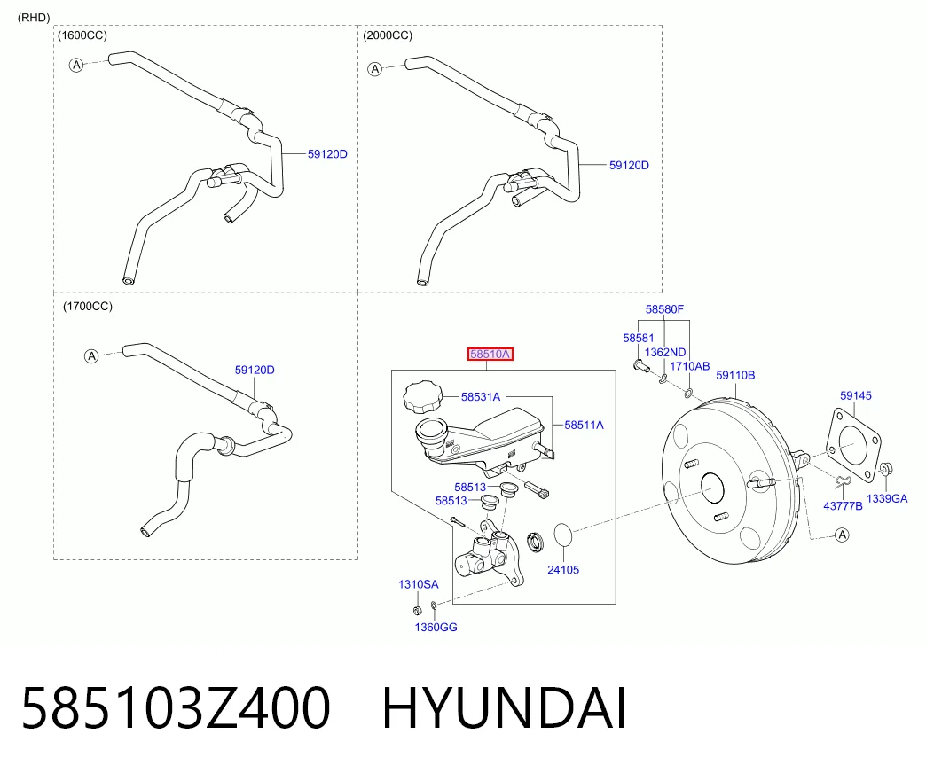 Cilindro mestre do freio para Hyundai I40 I VF