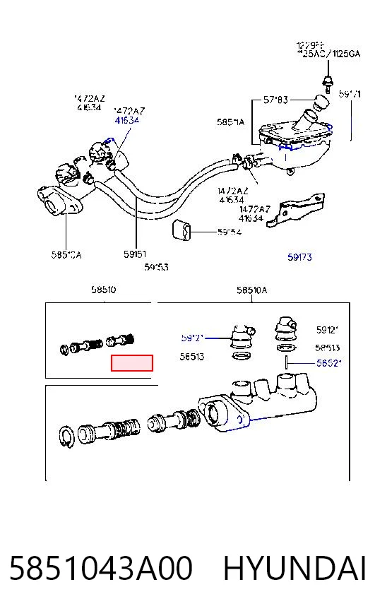 Kit de reparação de cilindro mestre do freio Hyundai H100  P