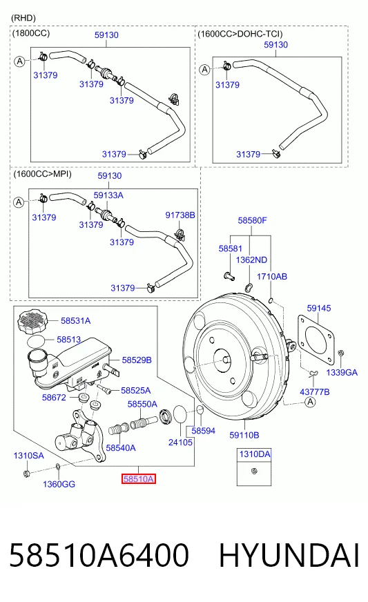 Cilindro mestre do freio Hyundai I30 preço, a partir de 43,44 USD