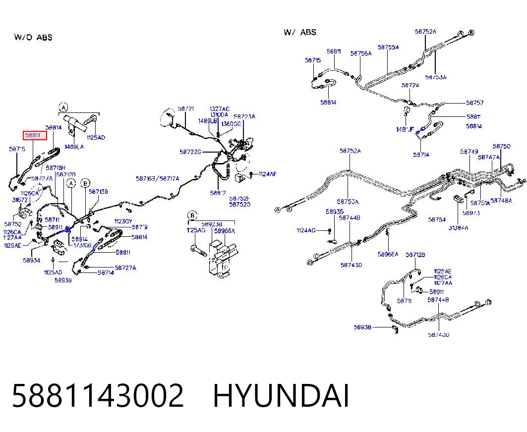 Mangueira do freio dianteira para Hyundai H100  P
