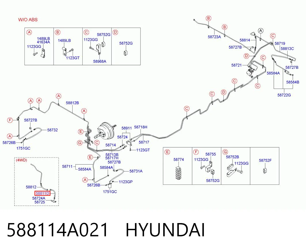 Mangueira do freio dianteira para Hyundai H-1 STAREX Starex 
