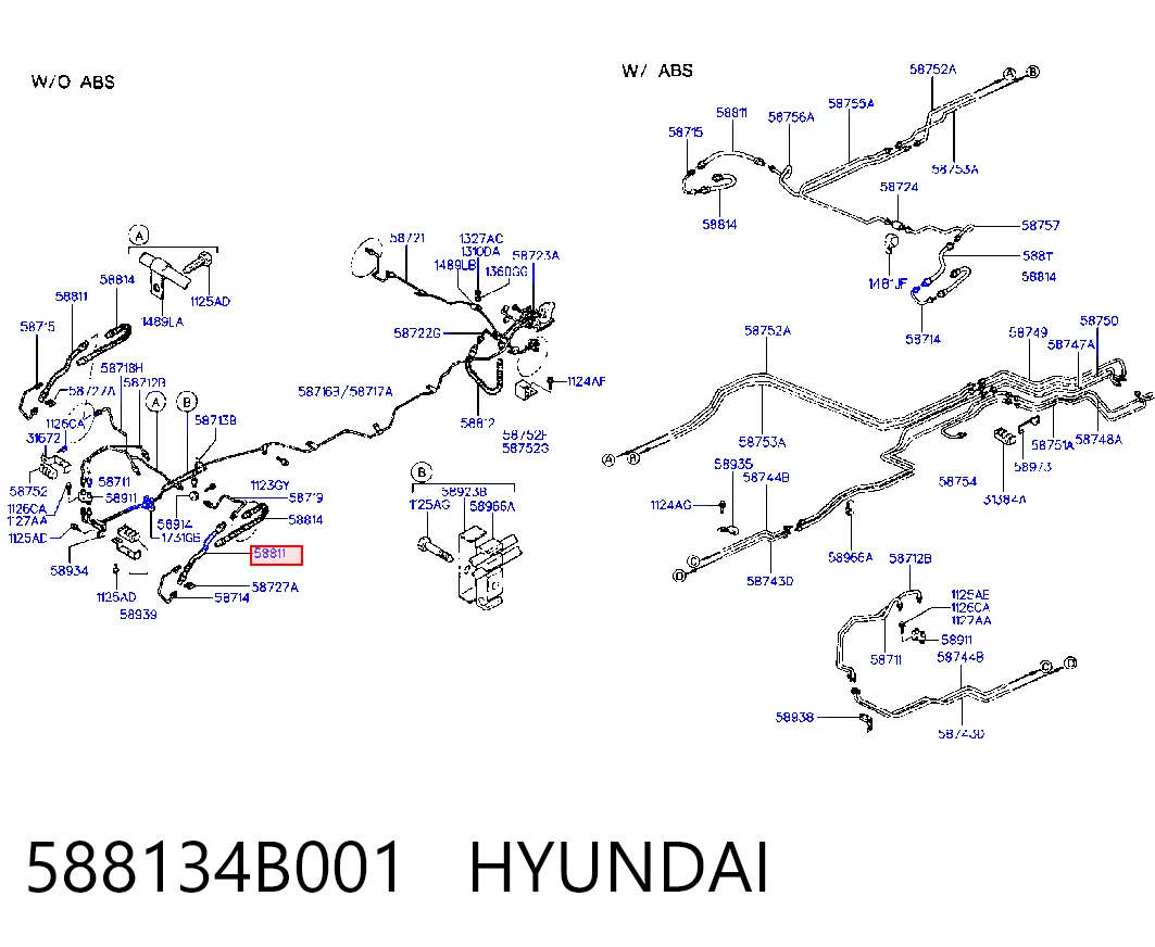 Mangueira do freio dianteira Hyundai H100  P