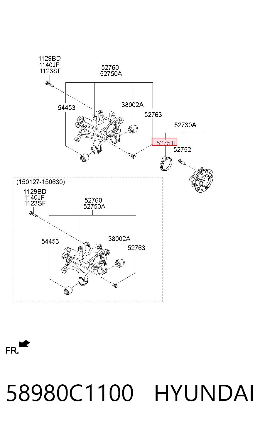 58980C1100 Hyundai/Kia Sensor ABS traseiro